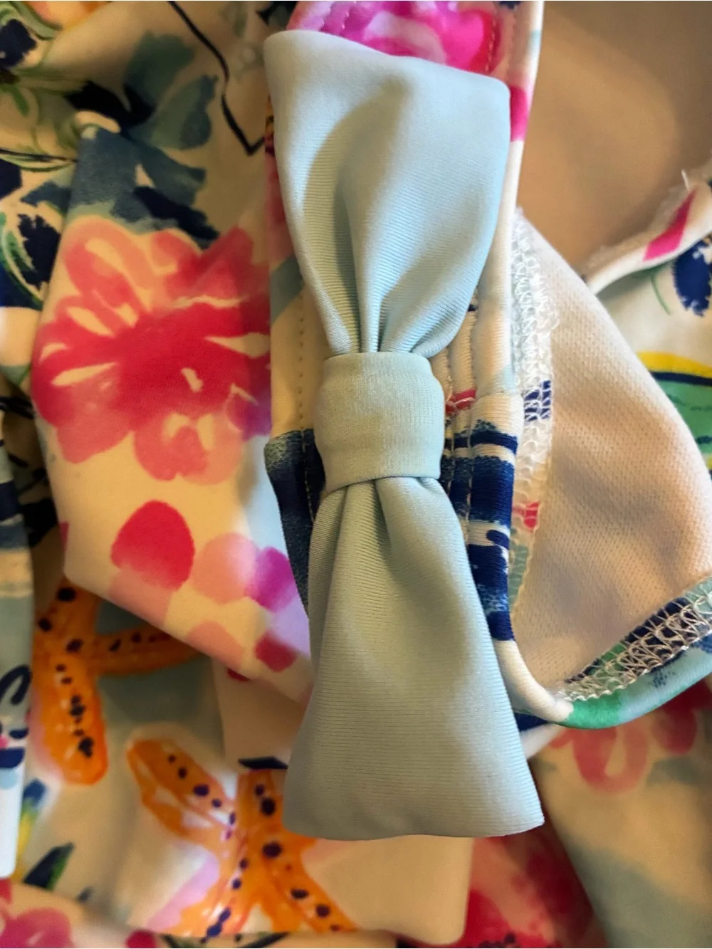 Gymboree Blue Floral Peplum One-Piece Swimsuit